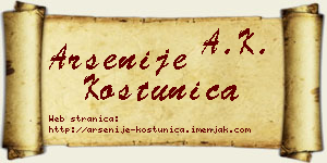 Arsenije Koštunica vizit kartica